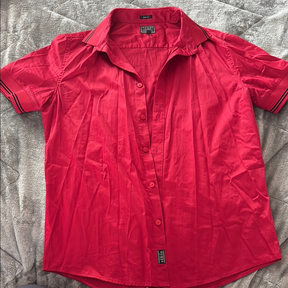 Guess Red Casual Button Down Shirt